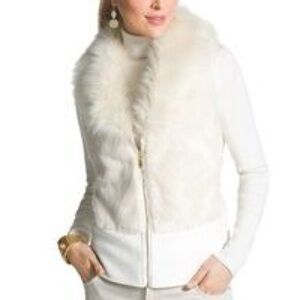 Chico's White Faux Fur Vest